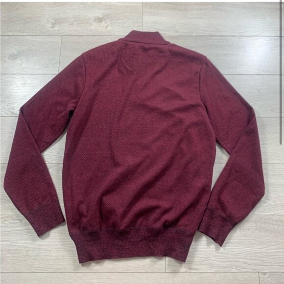 Robert Graham Burgundy 1/4 Zip Pullover Sweater - Picture 3 of 8